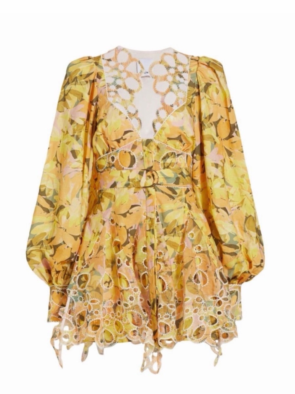 Acler Yellow Gold Floral Mini Dress